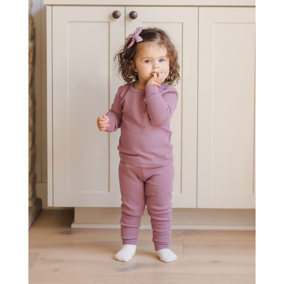 Quincy Mae Mulberry Waffle Top + Pant Set
