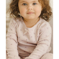 Quincy Mae Lilac Ditsy Pointelle Tee + Legging