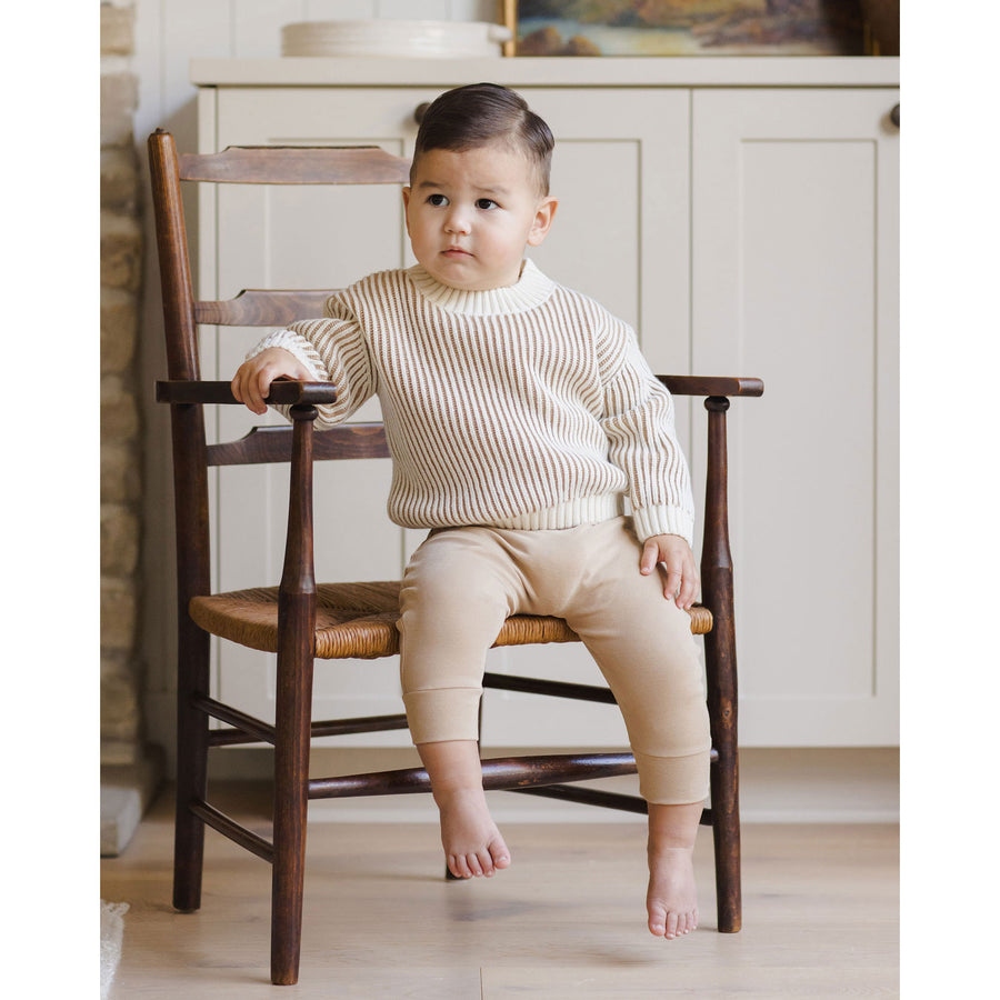 Quincy Mae Gold Relaxed Knit Sweater
