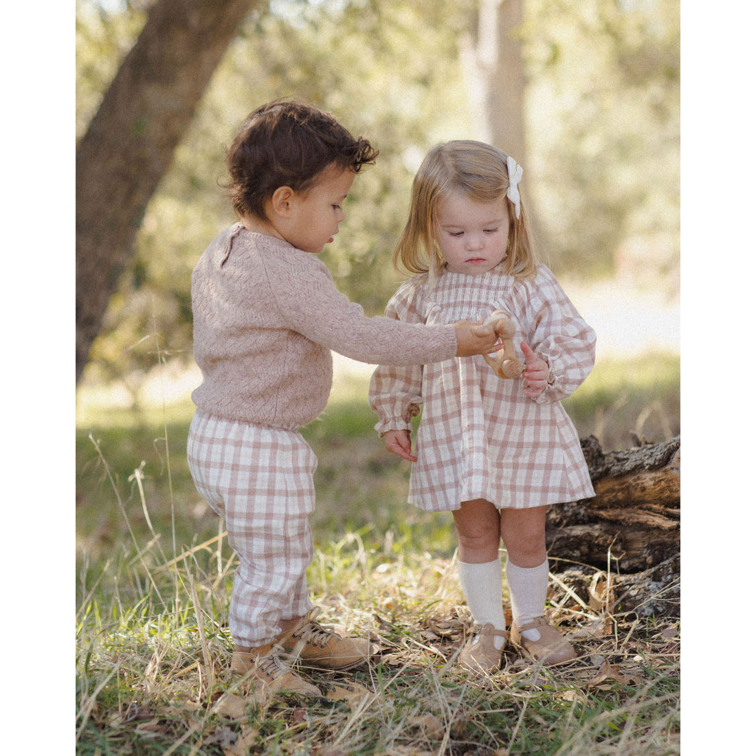 Quincy Mae Heathered Almond Knit Sweater