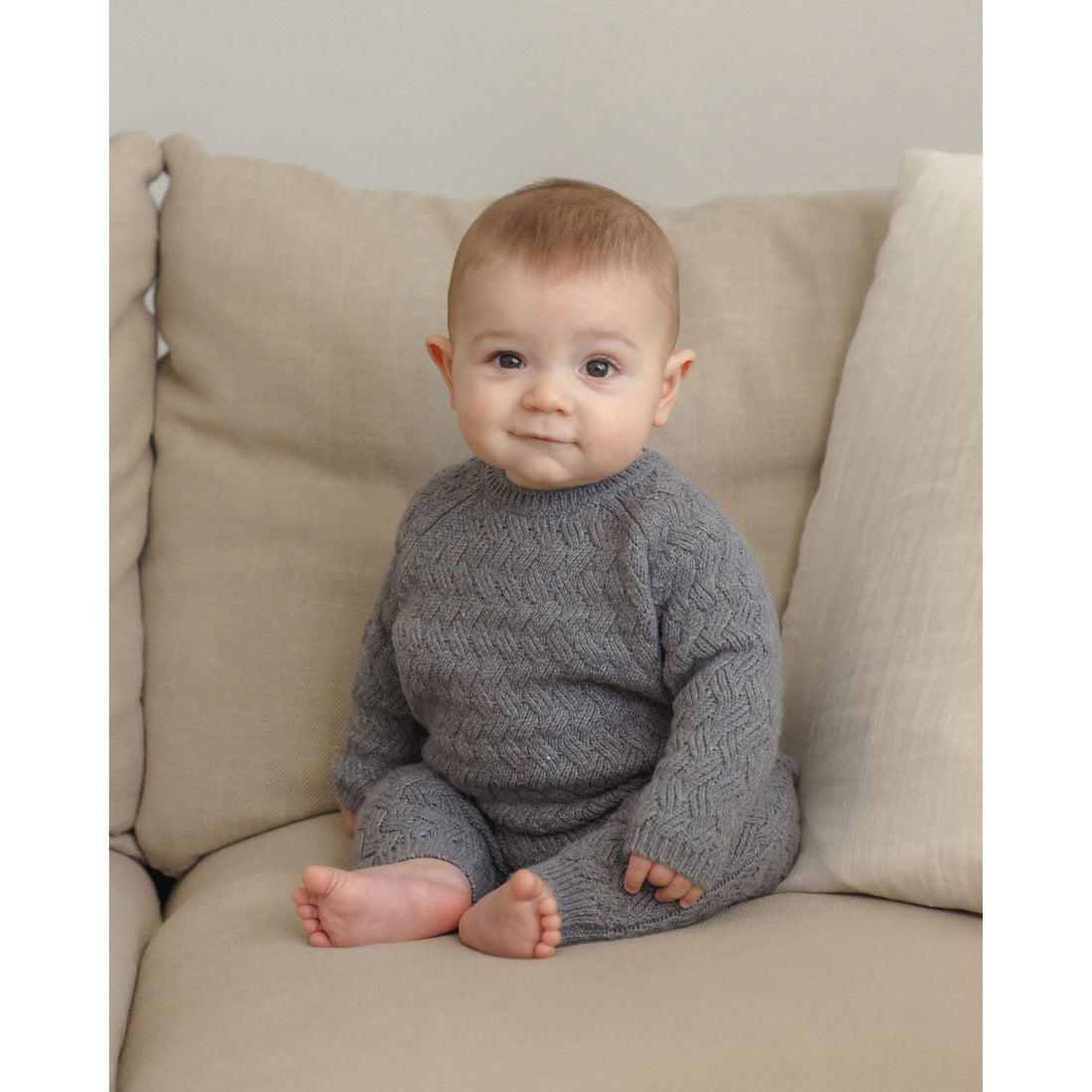 Quincy Mae Heathered Slate Knit Sweater