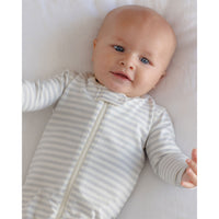 Quincy Mae Cloud Stripe Zip Long Sleeve Sleeper Footie