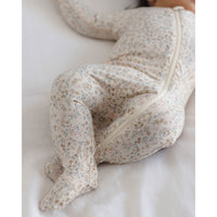 Quincy Mae  Bloom Bamboo Zip Footie
