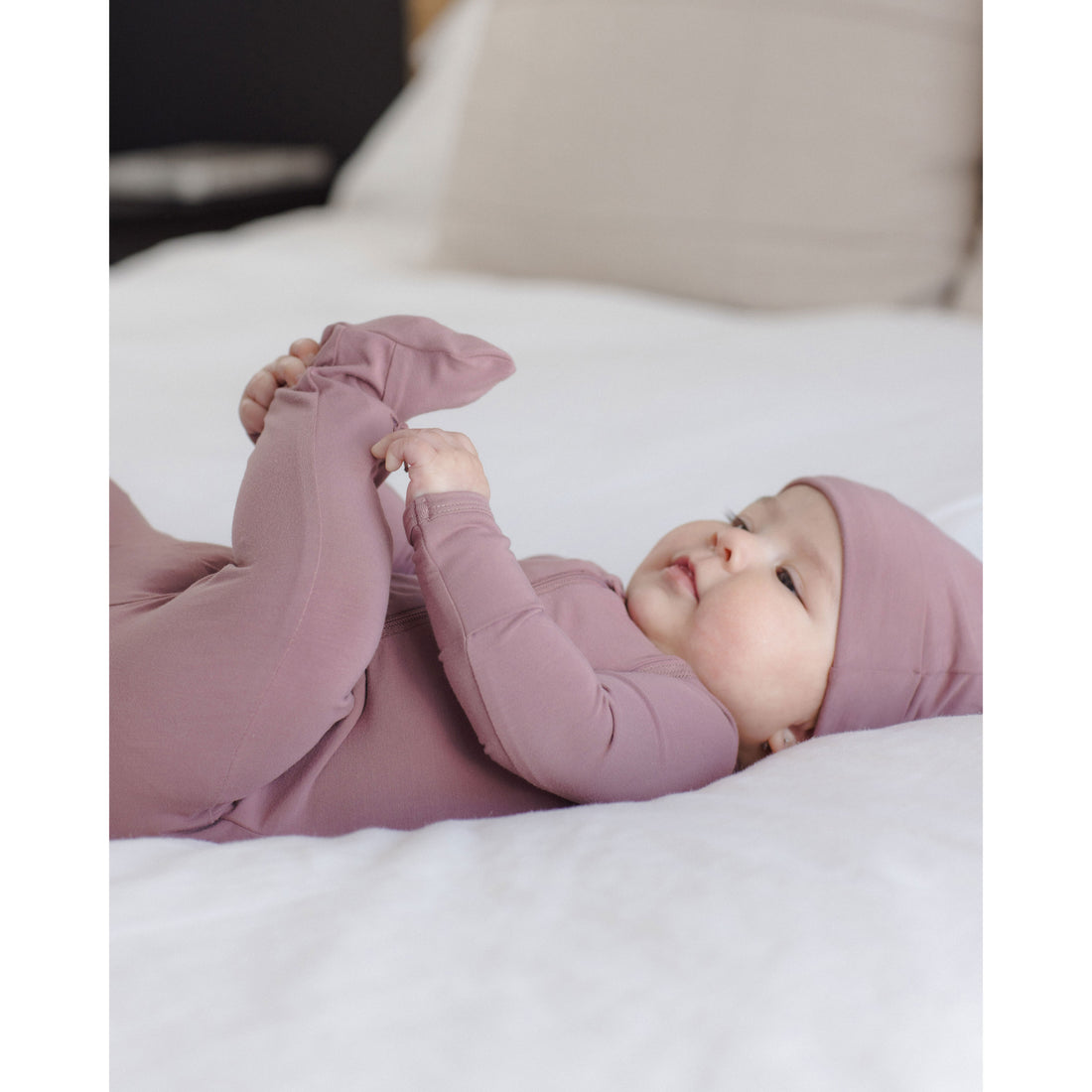Quincy Mae Mulberry Bamboo Zip Footie
