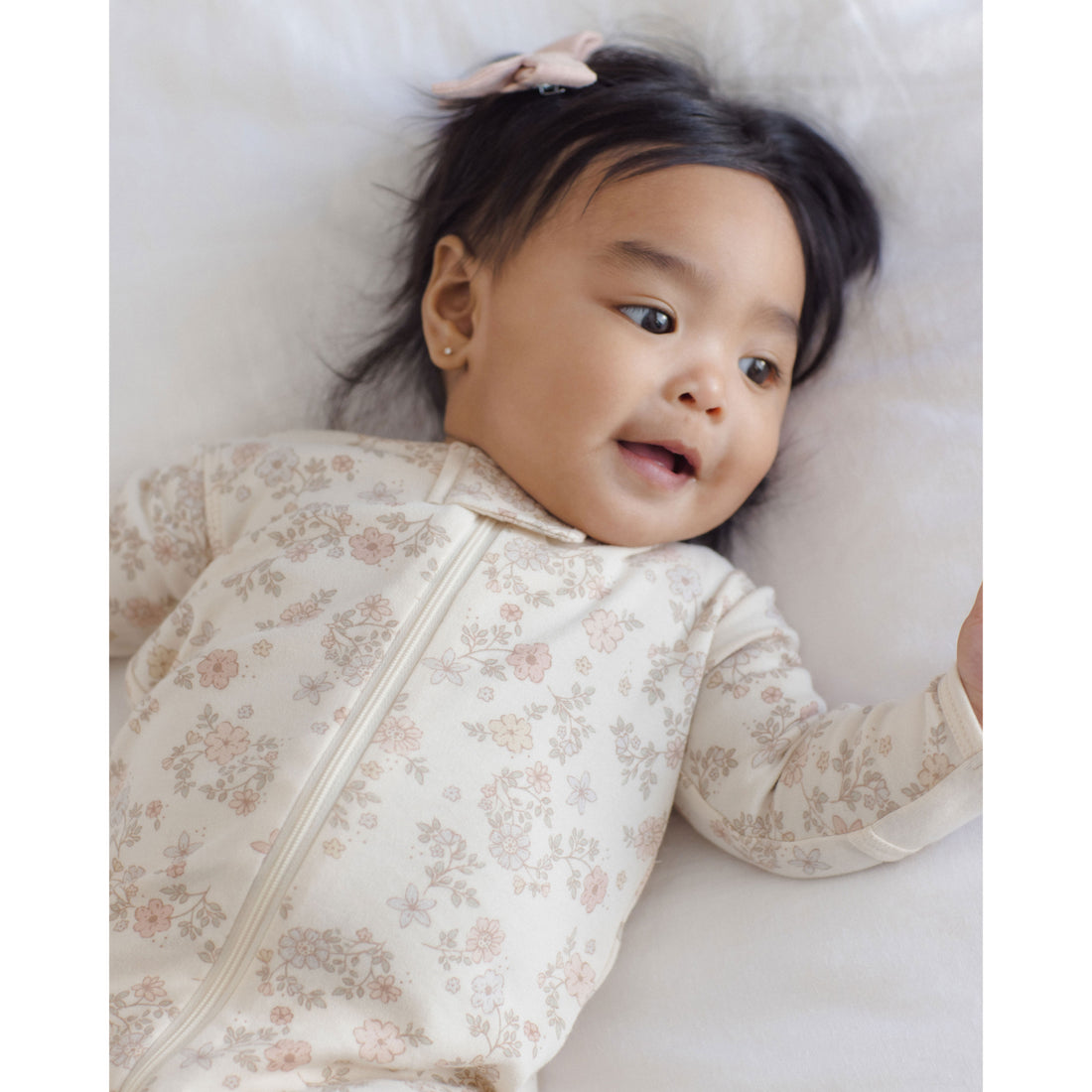 Quincy Mae Floral Vine Zip Sleeper Footie