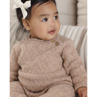 Quincy Mae Heathered Almond Cozy Heather Knit Jumpsuit