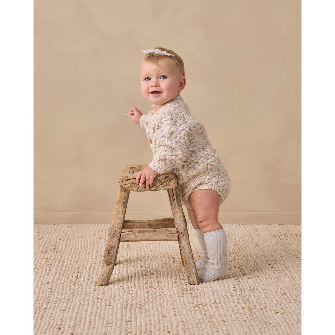Quincy Mae Natural Confetti Knit Bloomer
