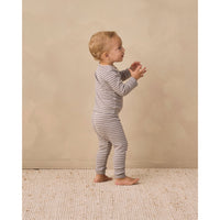 Quincy Mae Slate Microstripe Ribbed Tee + Legging Set