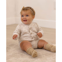 Quincy Mae Heathered Oatmeal Knit Cardigan