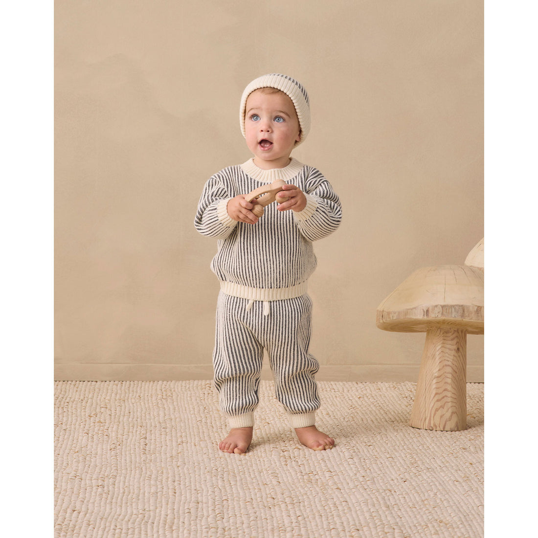 Quincy Mae Midnight Stripe Relaxed Knit Sweater