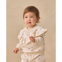 Quincy Mae Blue Daisy Ruffle Fleece Sweatshirt