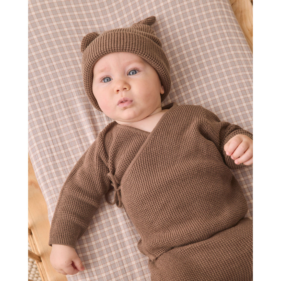 Quincy Mae Cocoa Knit Wrap Top