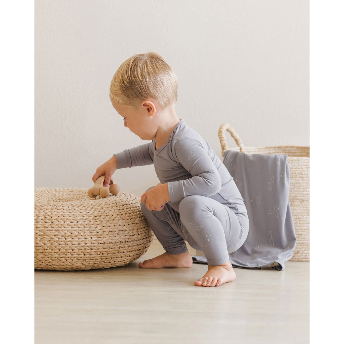 Quincy Mae Blue Clouds Bamboo Pajama Set