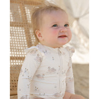 Quincy Mae Ivory Swans Byron Rash guard One Piece