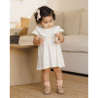 Quincy Mae Pink Ditsy Sleeveless Ruffle V Dress