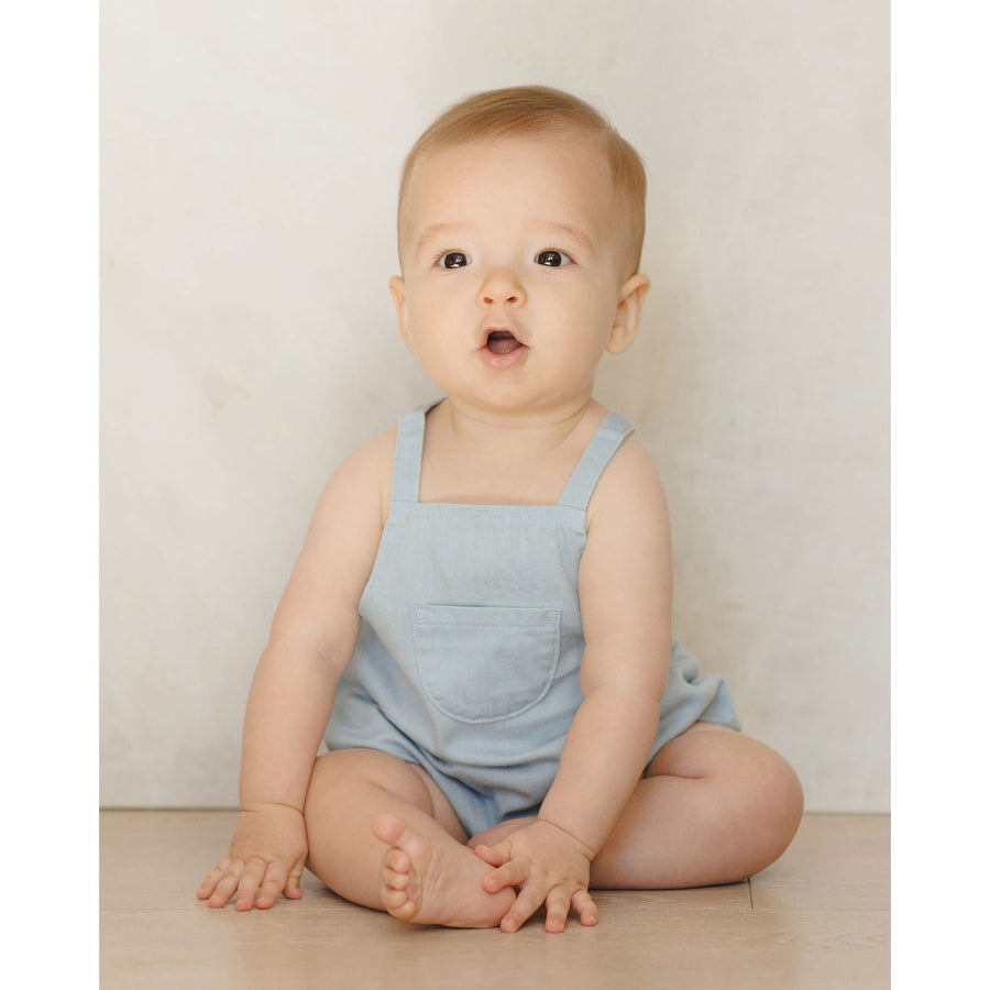 Quincy Mae Chambray Thomas Romper