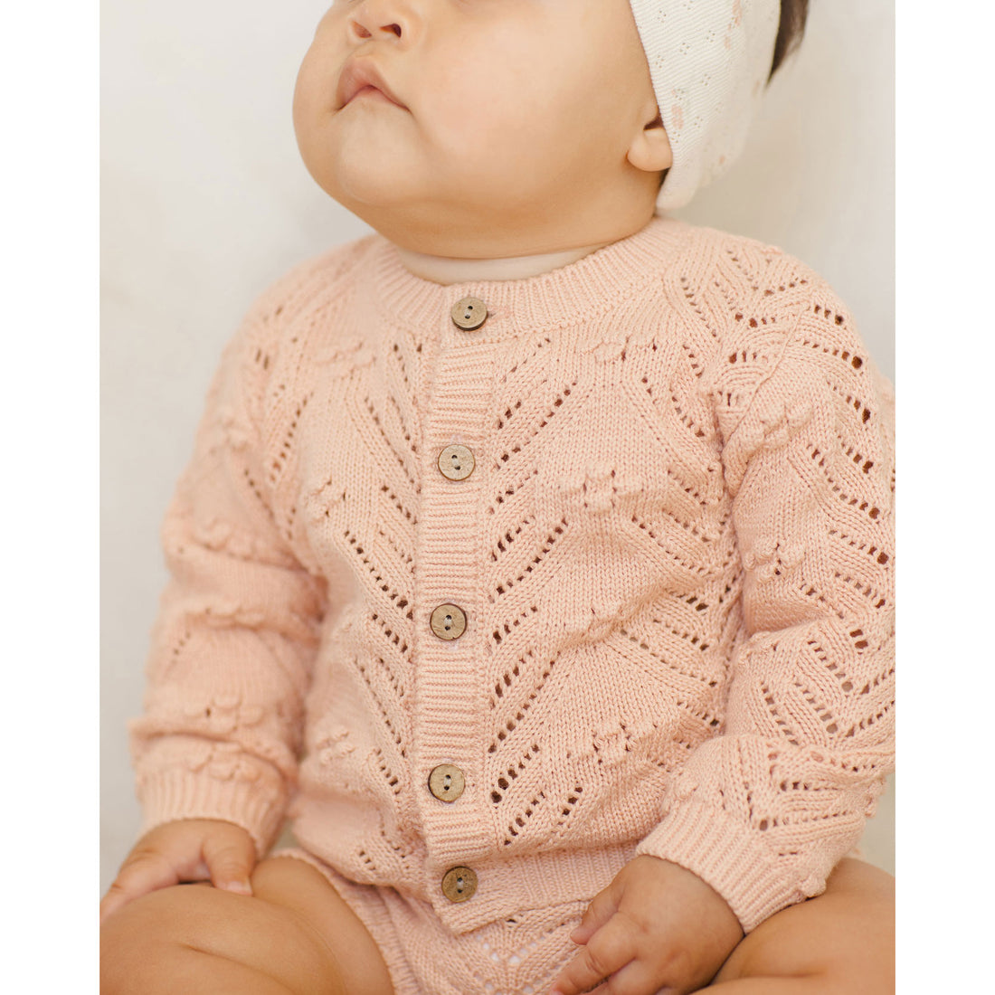 Quincy Mae Melon Knit Cardigan