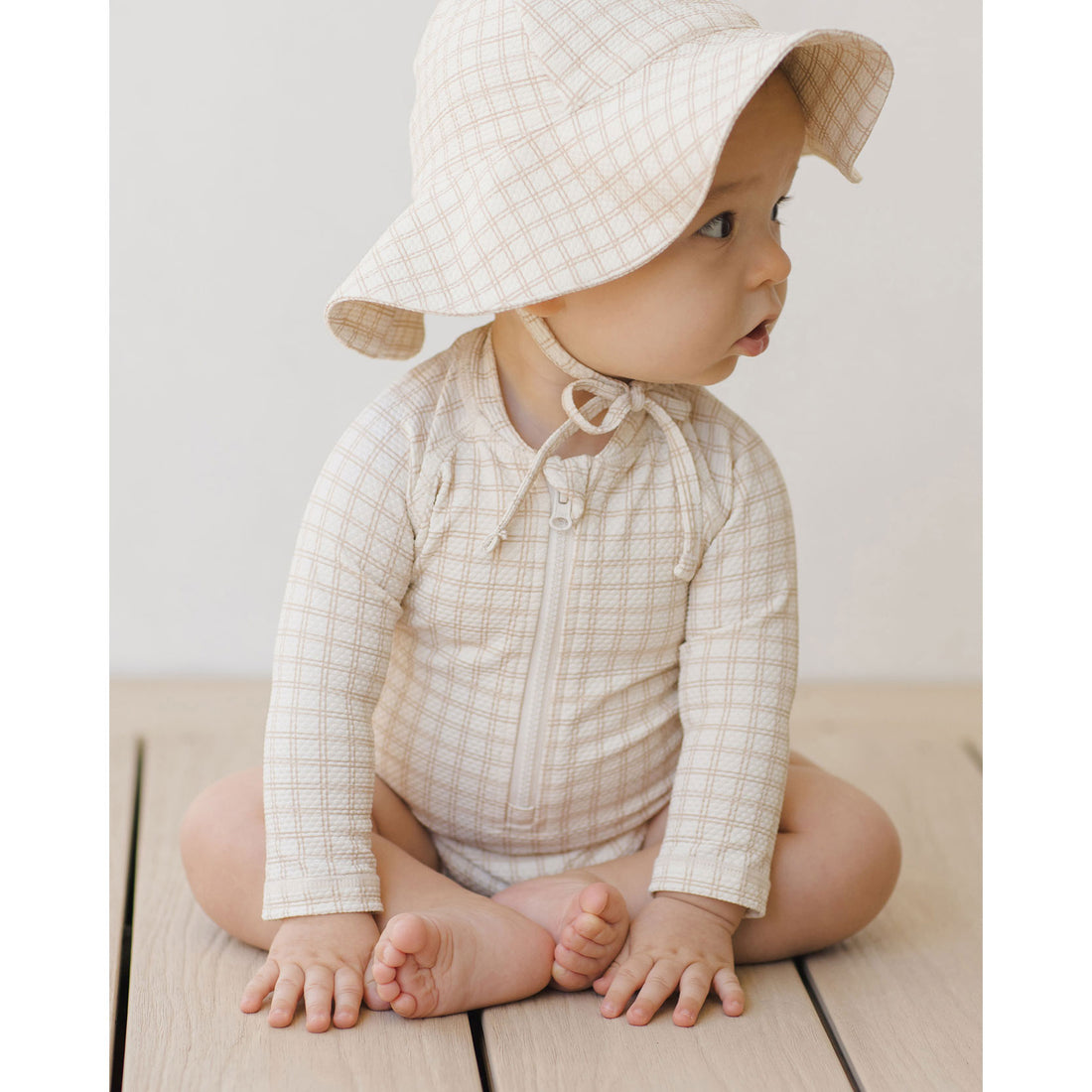 Quincy Mae Oat Check Sun Hat