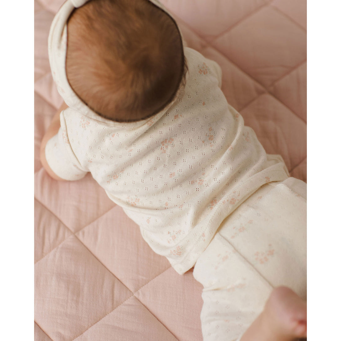 Quincy Mae Pink Ditsy Pointelle Tee + Legging