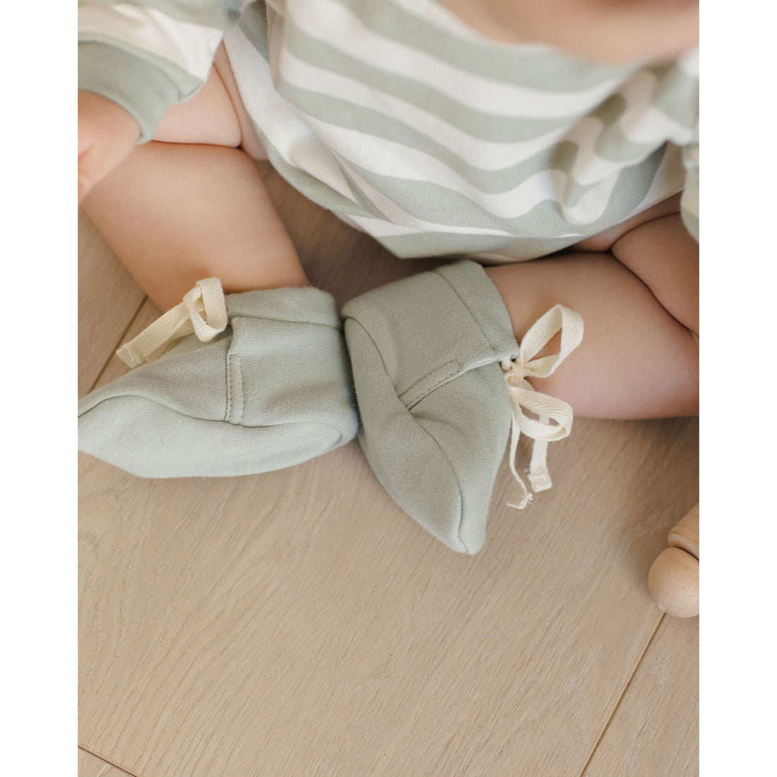 Quincy Mae Sage Baby Booties