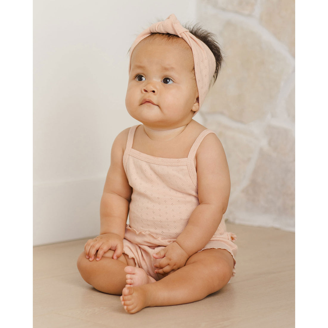 Quincy Mae Melon Pointelle Tank + Shortie Set