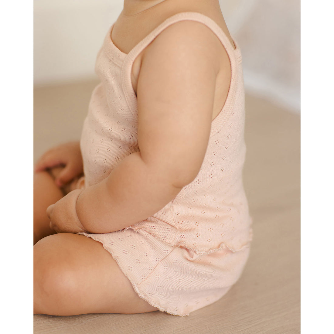 Quincy Mae Melon Pointelle Tank + Shortie Set