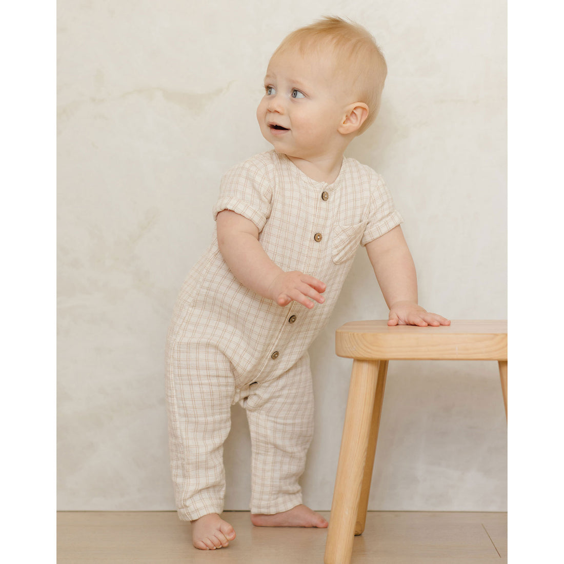 Quincy Mae Oat Check Charlie Jumpsuit
