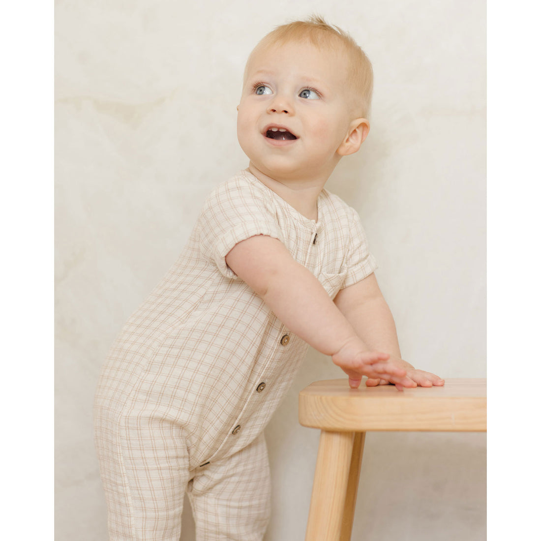 Quincy Mae Oat Check Charlie Jumpsuit