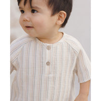 Quincy Mae Summer Stripe Short Sleeve Zion Shirt