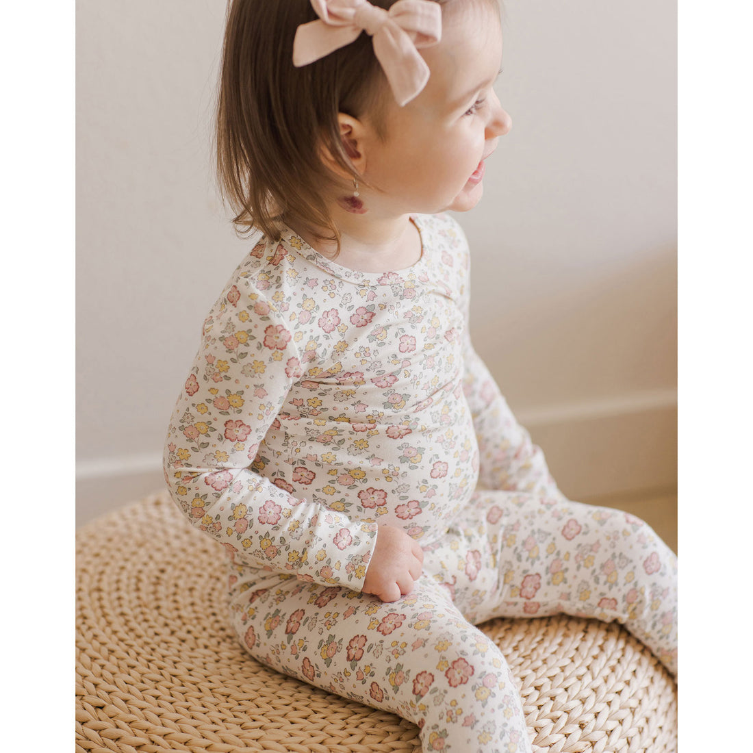 Quincy Mae Ivory Bloom Bamboo Pajama Set