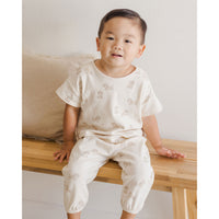 Quincy Mae Natural Puppies Jersey Tee + Pant Set