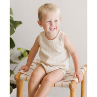 Quincy Mae Yellow Plaid Woven Tank + Short Set
