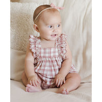 Quincy Mae Pink Plaid Maya Romper