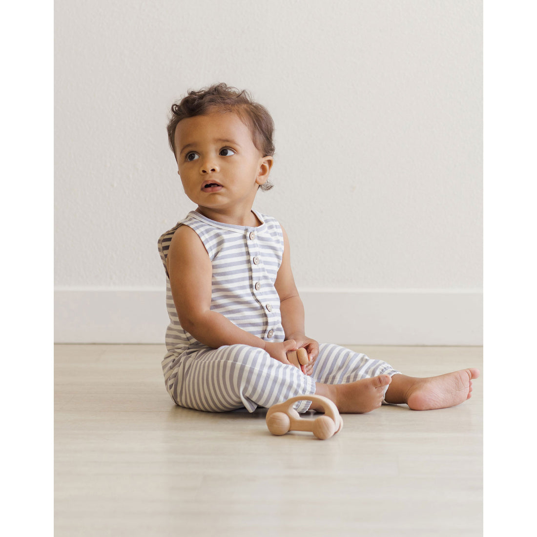 Quincy Mae Blue Stripe Sleeveless Jumpsuit