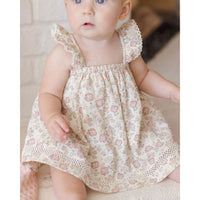 Quincy Mae Ivory Bloom Ruffled Tank Dress