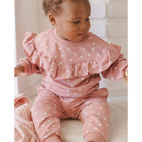 Quincy Mae Lipstick Hearts Ruffle Sweatshirt