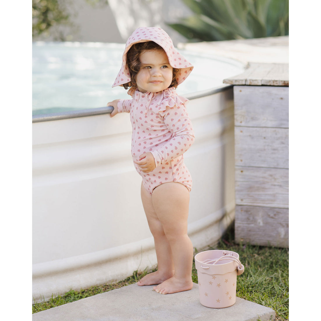 Quincy Mae Bubble Gum Byron Rash guard One Piece