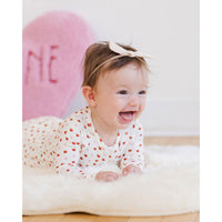 Quincy Mae Ivory Valentines Bamboo Zip Footie