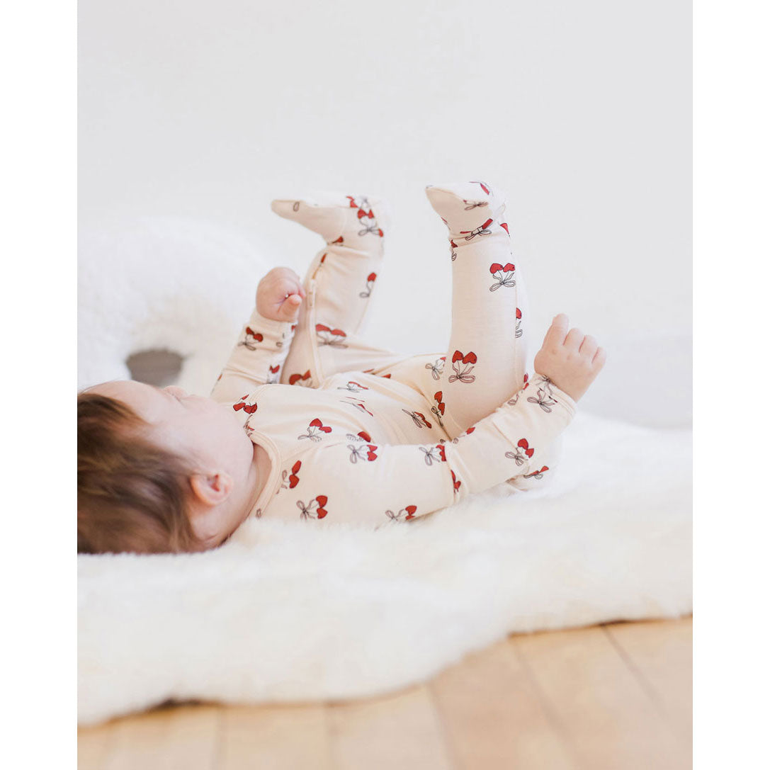 Quincy Mae Antique Mon Amour Bamboo Zip Footie