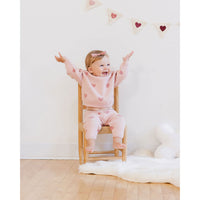 Quincy Mae Bubble Gum Heart Knit Pants