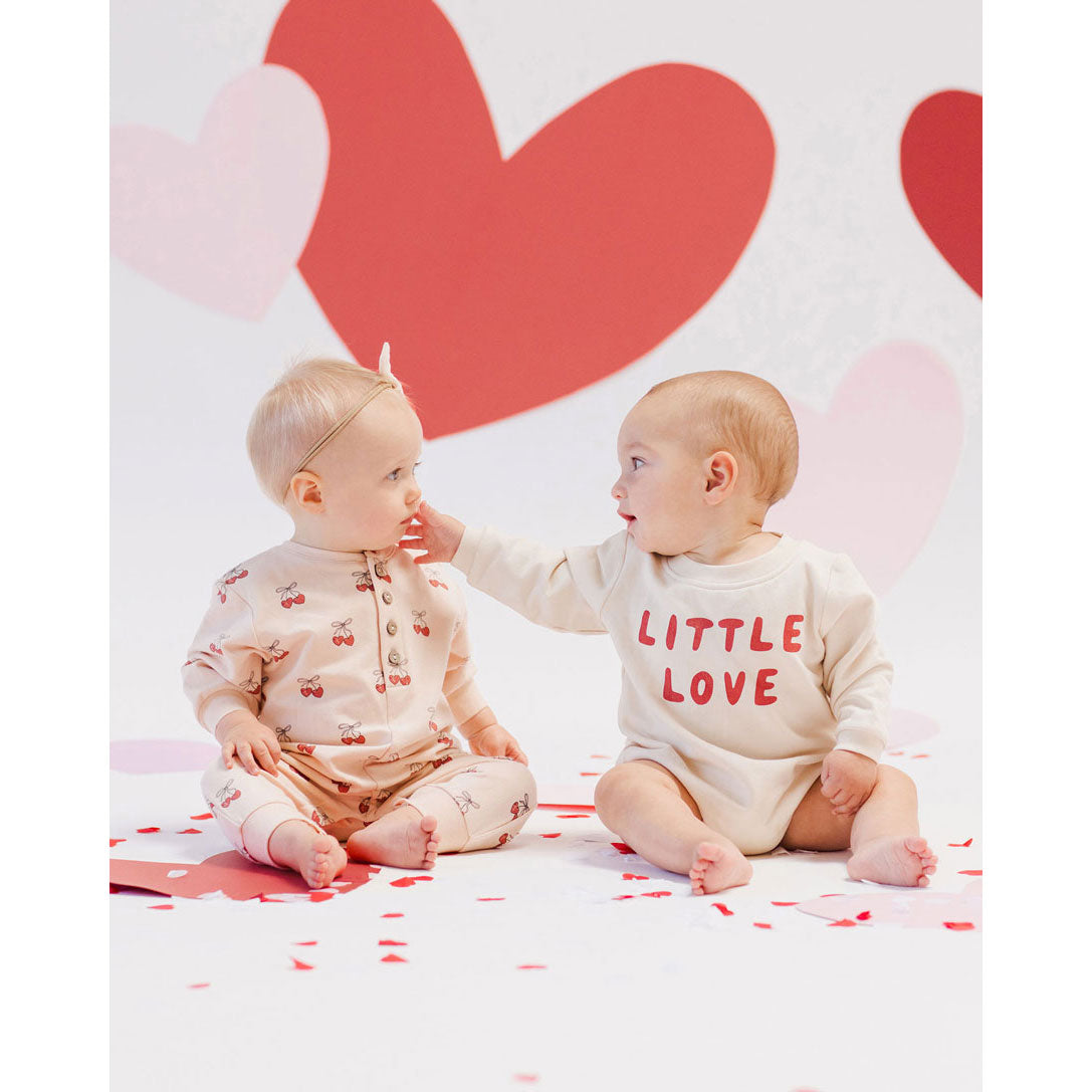 Quincy Mae Natural Little Love Bubble Romper