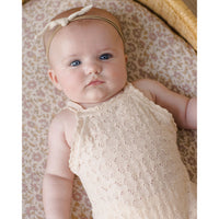 Quincy Mae Ecru Annie Knit Romper