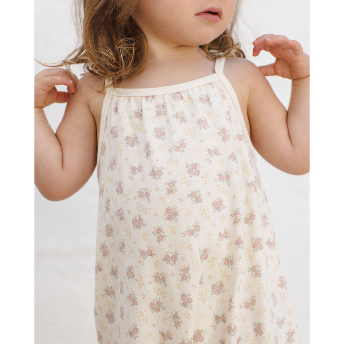 Quincy Mae Flower Field Smocked Jumpsuit