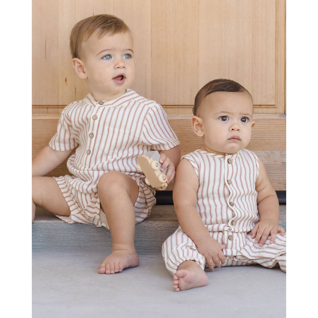 Quincy Mae Vintage Stripe Woven Jumpsuit