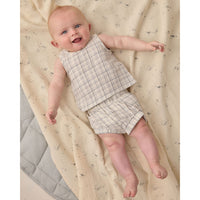Quincy Mae Blue Plaid Woven Tank Set