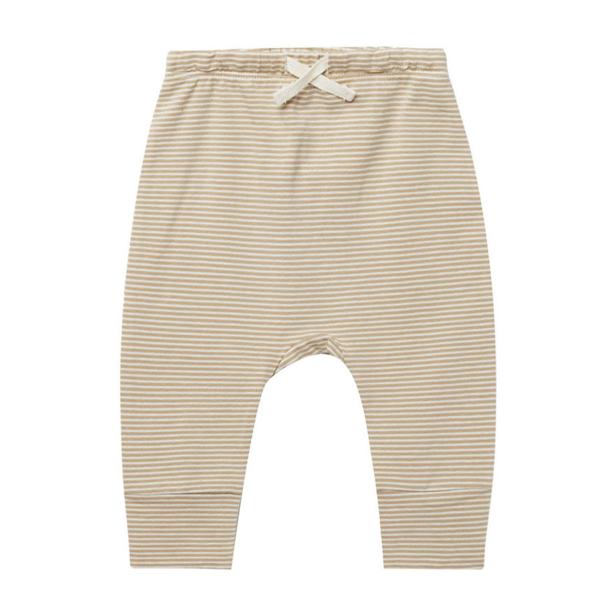 Quincy Mae Latte Micro Stripe Drawstring Pant