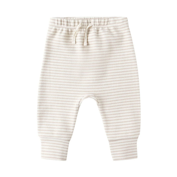 Quincy Mae Oat Micro Stripe Drawstring Pant