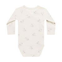 Quincy Mae Swan Side Snap Bodysuit