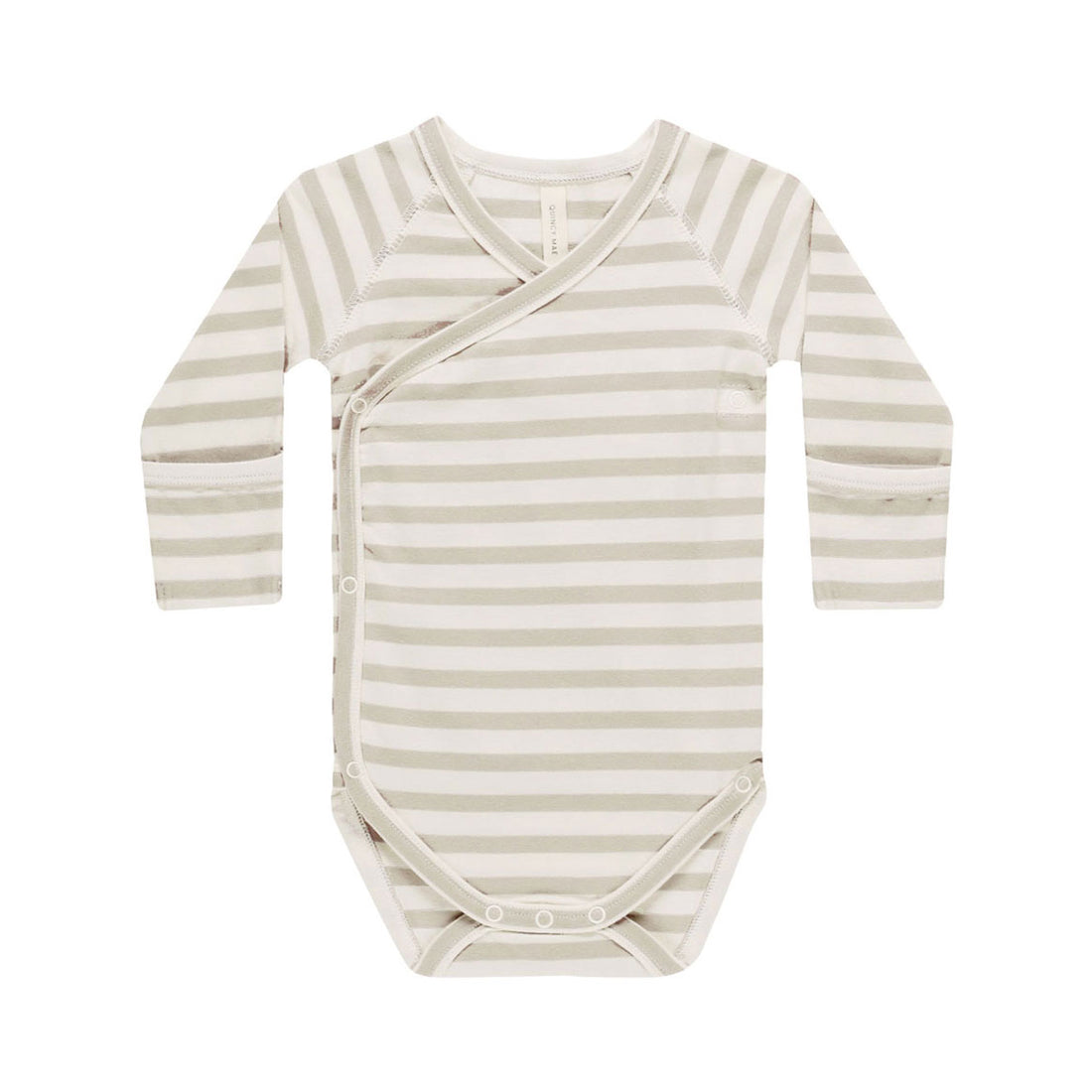 Quincy Mae Grey Stripe Side Snap Bodysuit