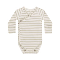Quincy Mae Grey Stripe Side Snap Bodysuit